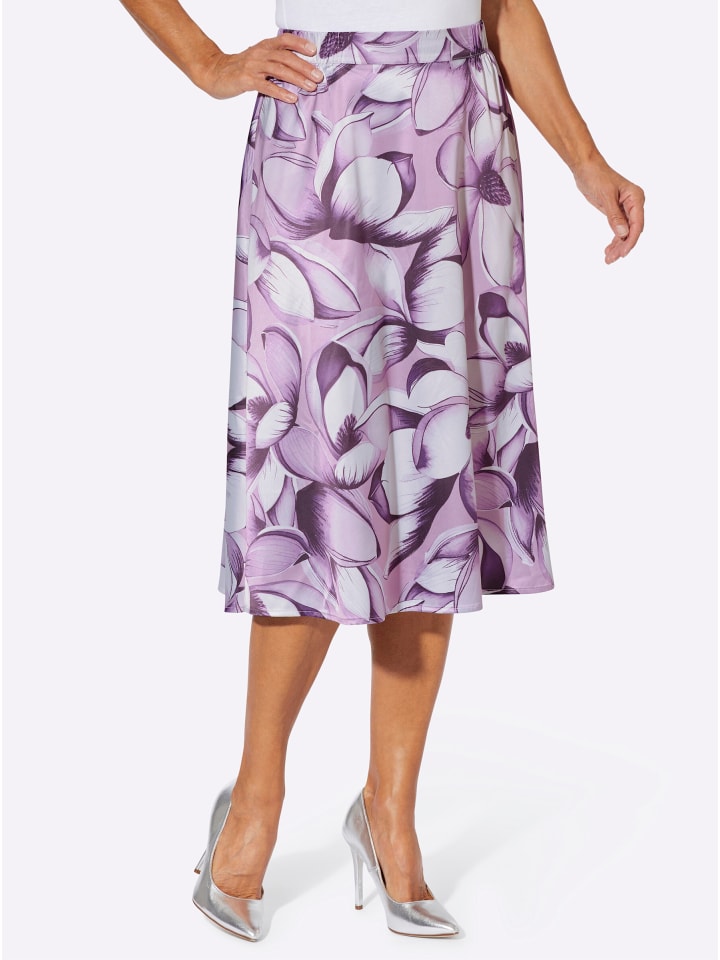 

Sieh an! Юбка-слип с принтом цвета экрю и баклажана