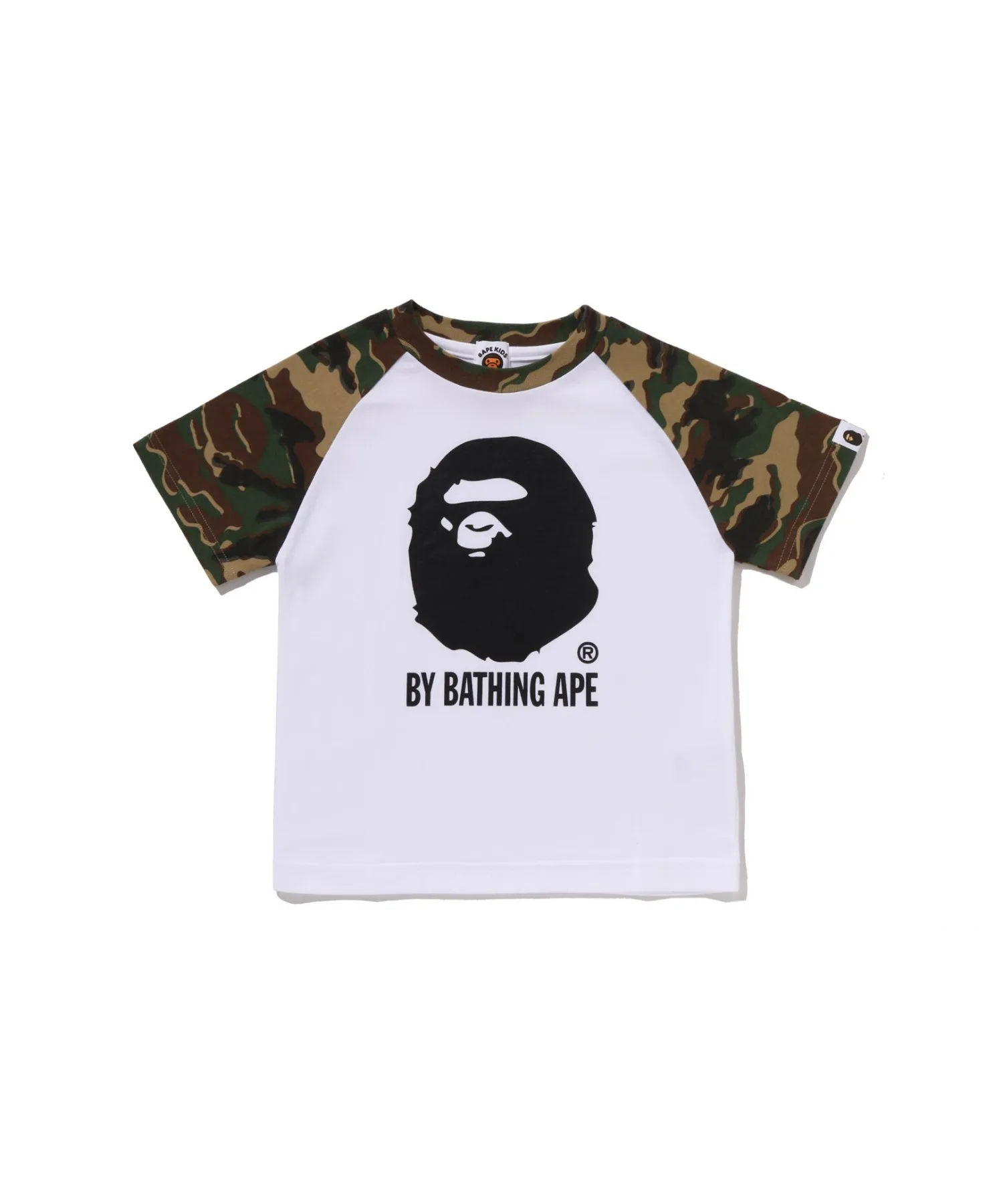 Детская футболка A BATHING APE GLITCH WOODLAND CAMO с камуфляжным принтом белая