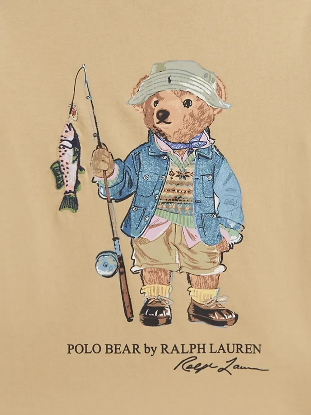 Футболка с принтом Polo Ralph Lauren Kids, бежевый — фото 2