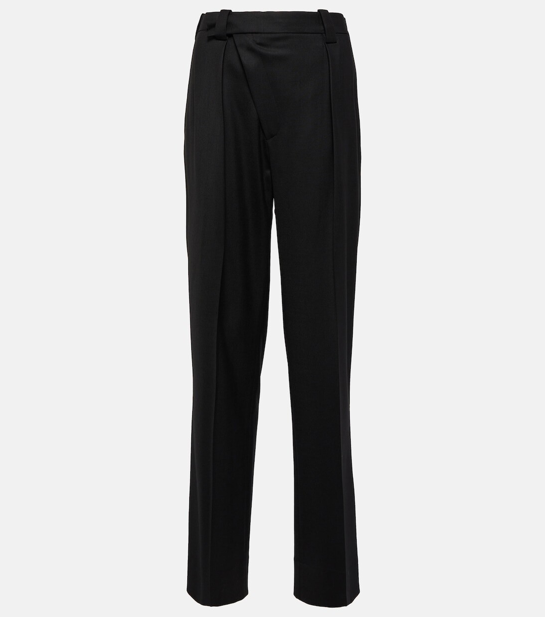 

Асимметричные прямые брюки из смесовой шерсти Victoria Beckham, черный