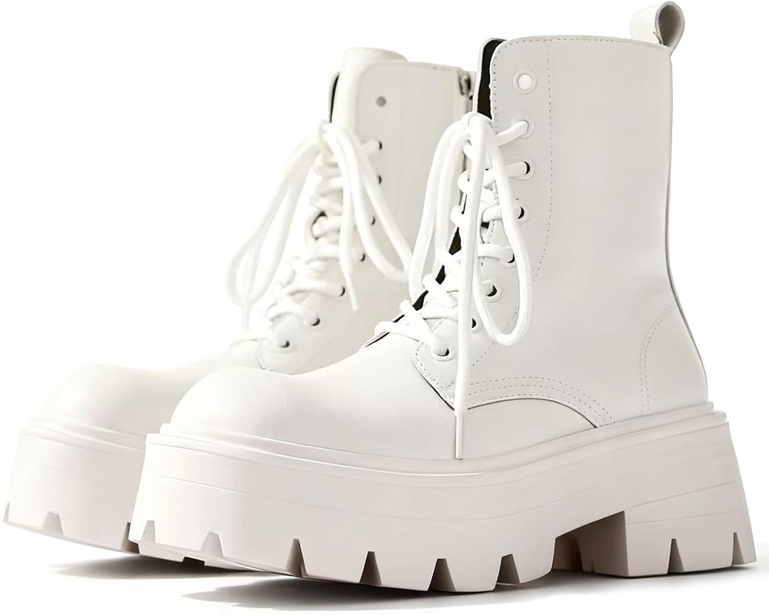 

Мужские черные кожаные ботинки CrazySavage с высокой платформой, шнуровкой, широкой ноской, боковой молнией, массивным каблуком и рифленой подошвой, на щиколотку, комфортные, водонепроницаемые байкерские ботинки