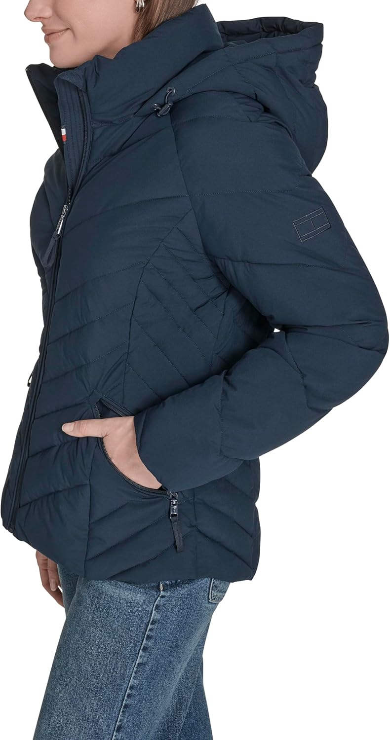 Женское легкое повседневное пальто Tommy Hilfiger с возможностью упаковки, Navy — фото 3