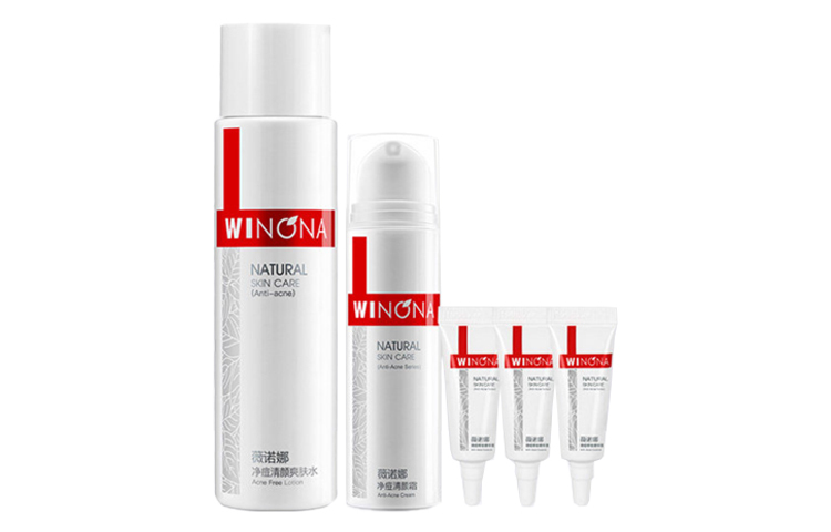 

Набор средств для ухода с осветляющим кремом против акне успокаивает и увлажняет 30мл+50г+2г*2/30мл+50г+2г*3 Winona