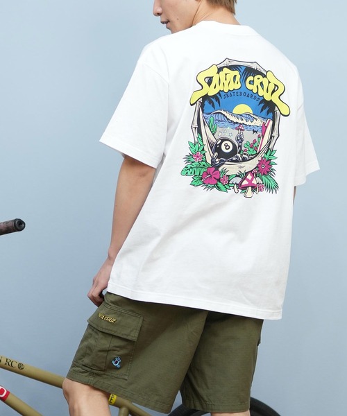 

SANTA CRUZ Футболка с коротким рукавом, принт на спине, Murasaki Sports, SANTACRUZ, белый