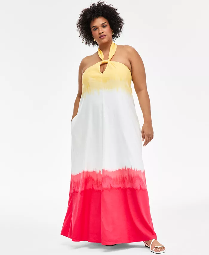 

Плюс сайз безрукавное макси-платье на бретелях I.N.C. International Concepts, желтый