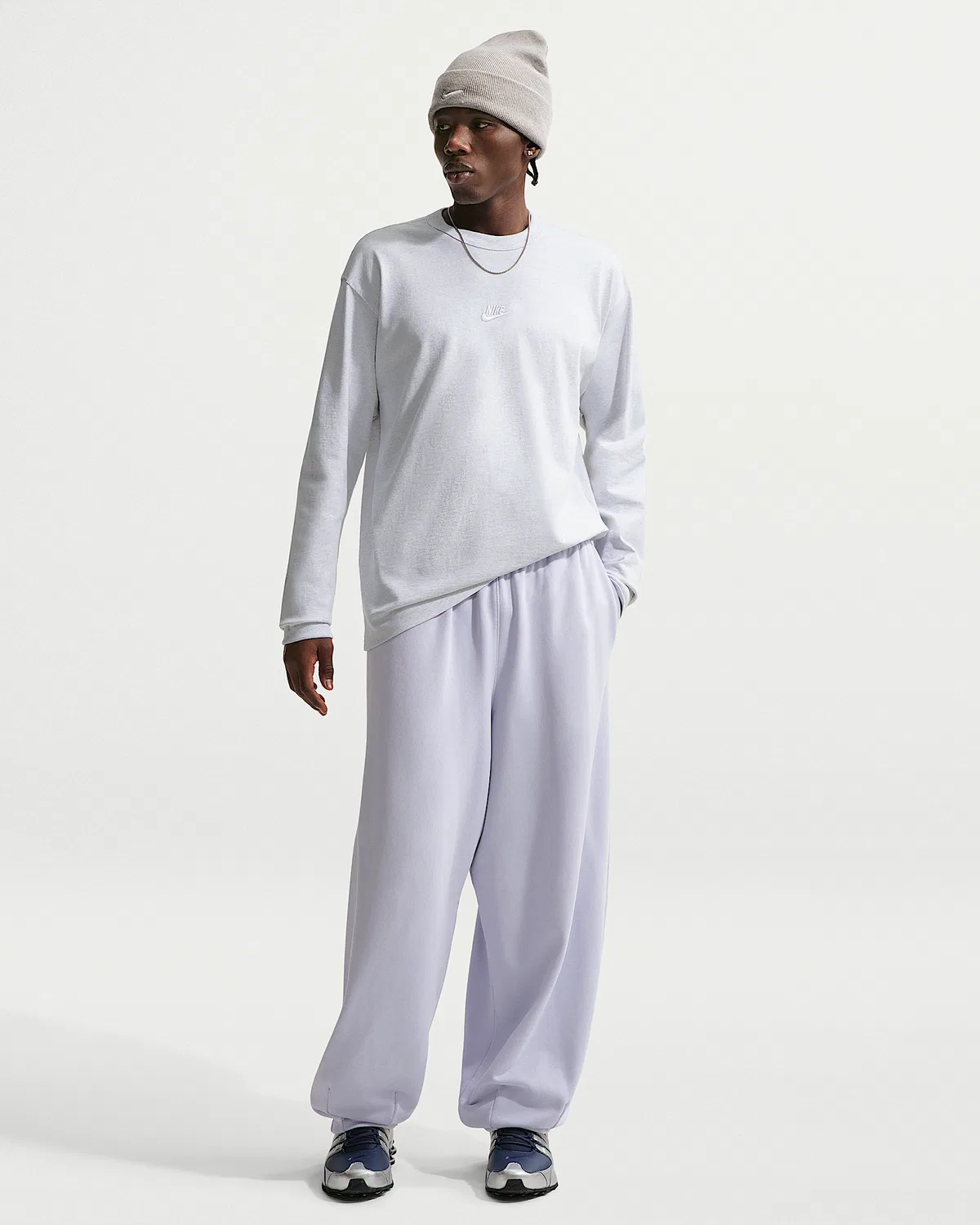 Мужская футболка с длинным рукавом Nike Sportswear Premium Essentials, Birch Heather — фото 4