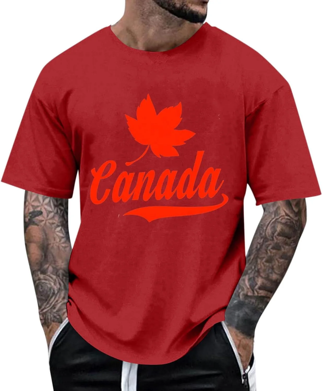 

Футболка с принтом кленового листа Canada Day Sdeycui