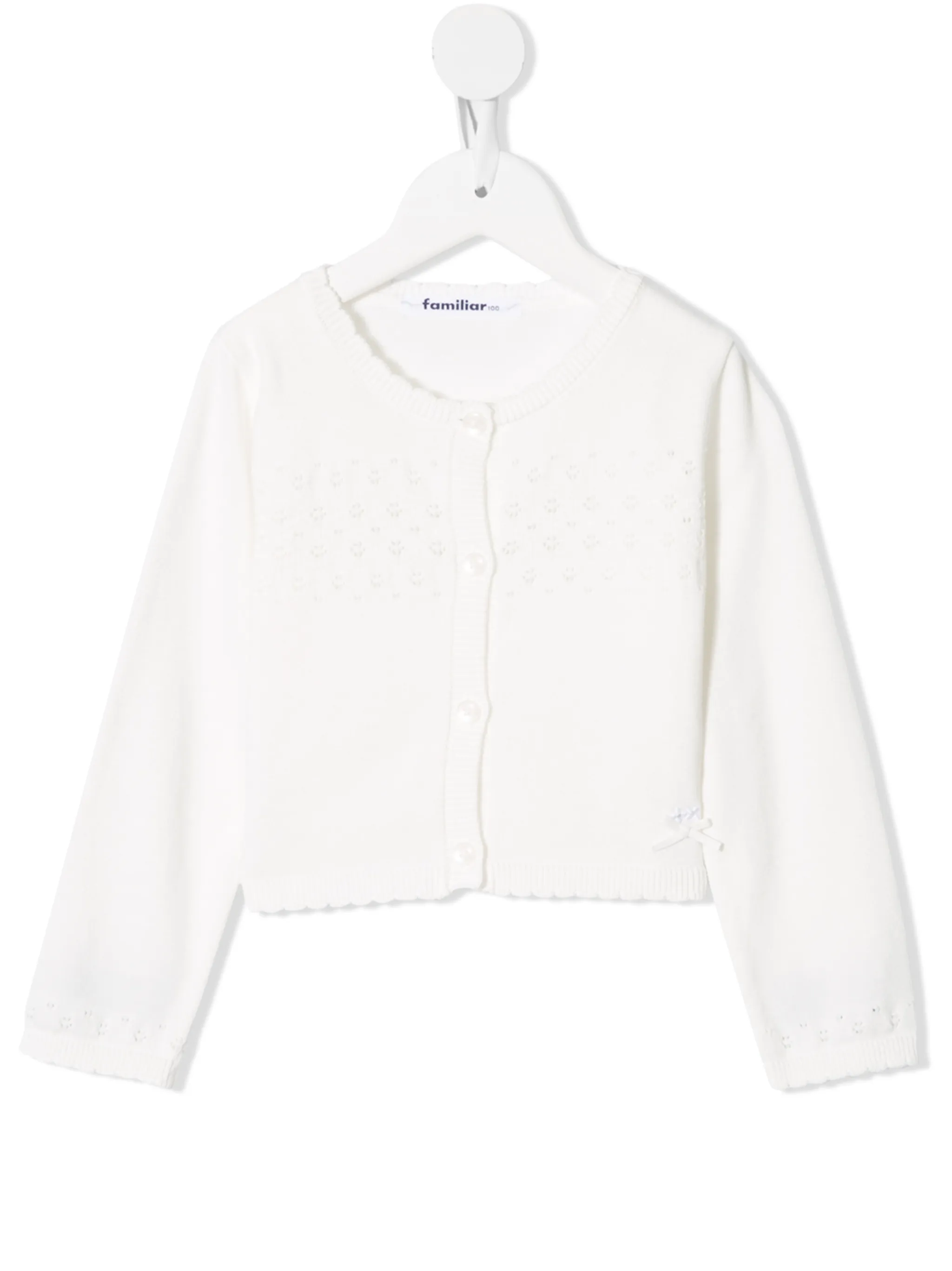 

Вязаный кардиган с фестонами Familiar, белый