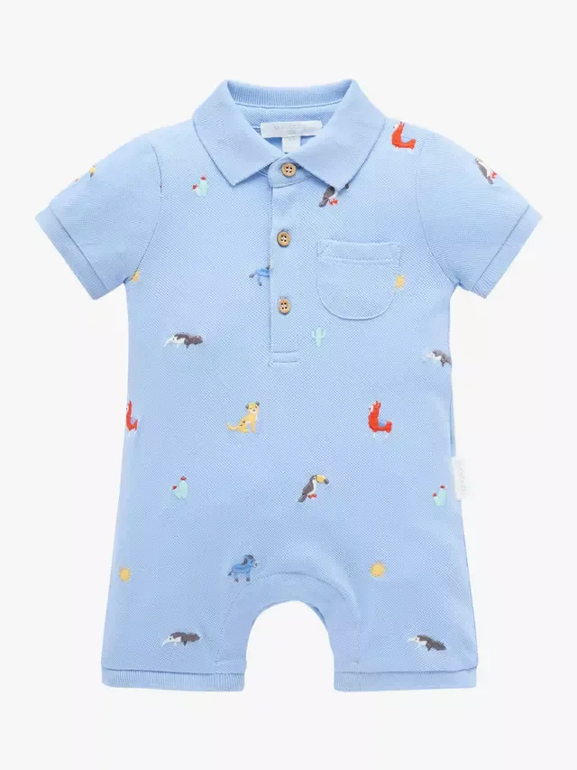 Комбинезон-поло Baby Animal Fiesta, Anml Fiesta Broderie Purebaby