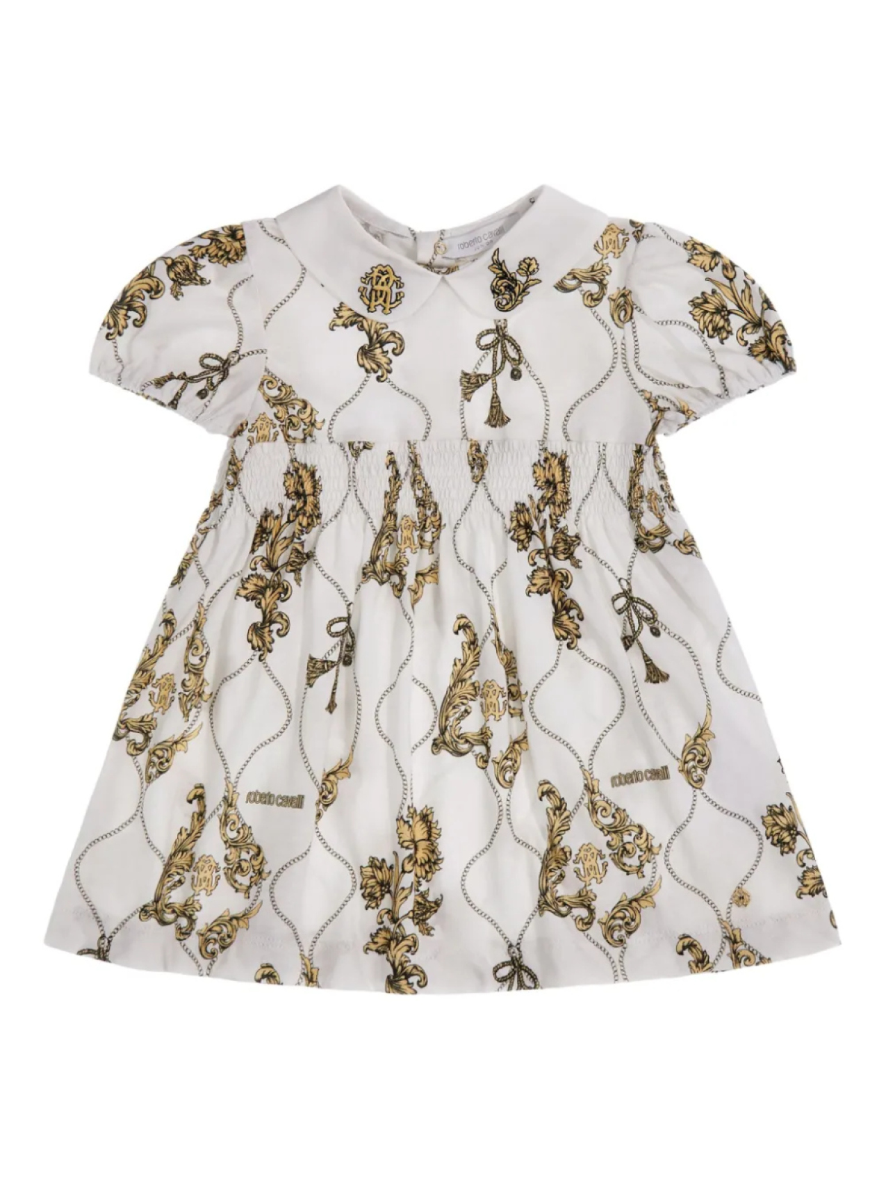

Платье мини с графичным принтом Roberto Cavalli Junior, белый