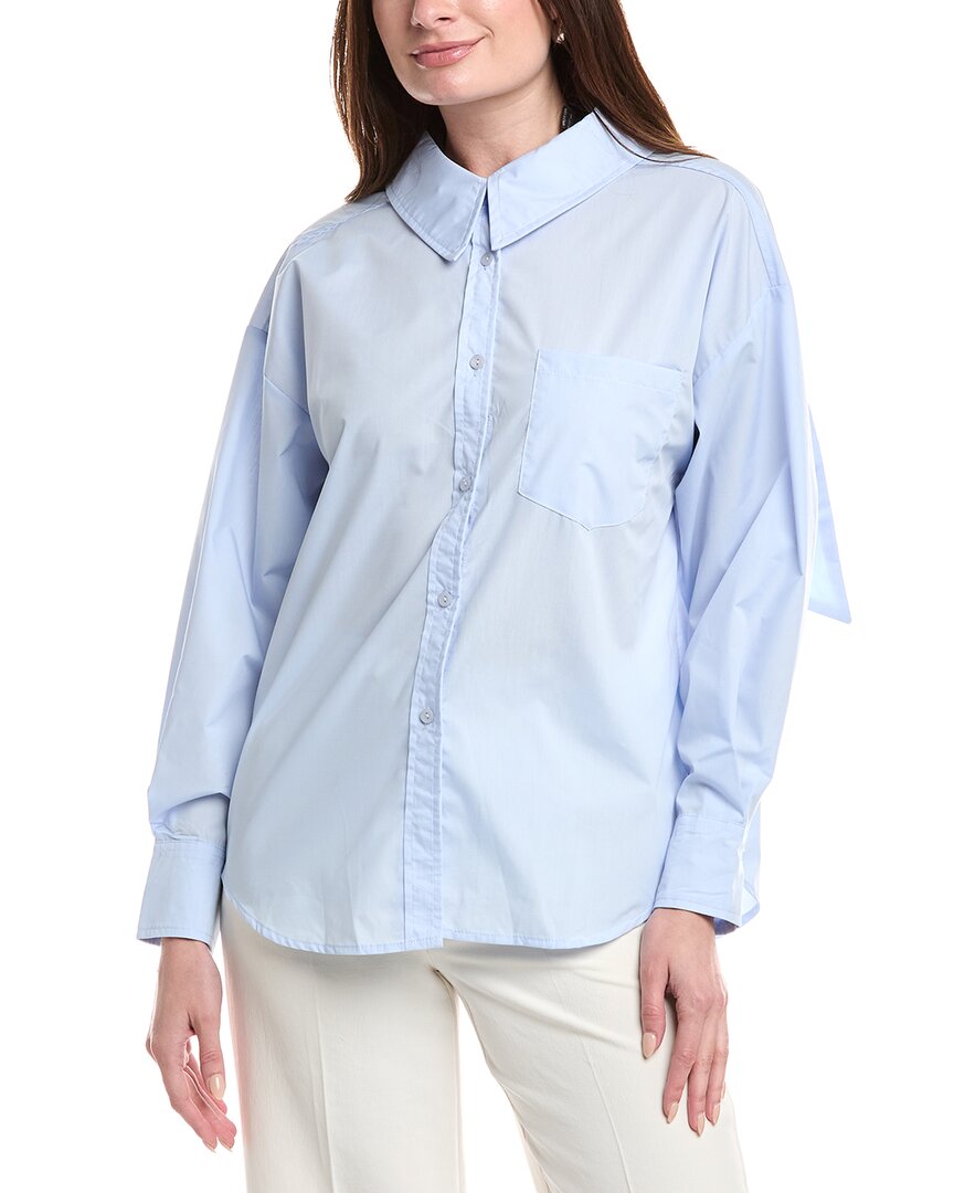 

Топ Gracia с большим бантом на спине и жемчужной нитью, синий