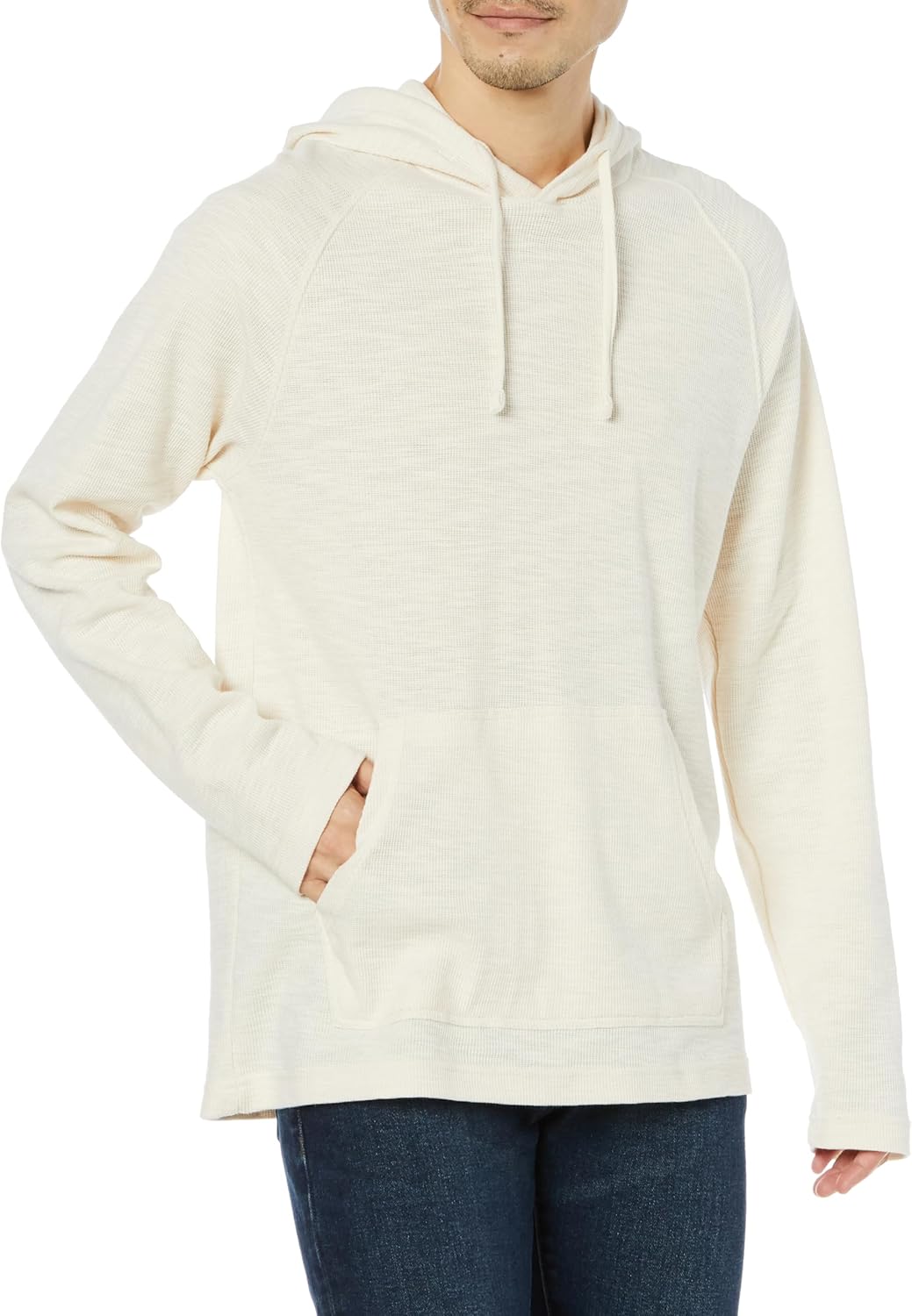 

Мужская термофутболка с длинными рукавами из хлопка с фактурной отделкой и декоративной строчкой Amazon Essentials, слоновая кость