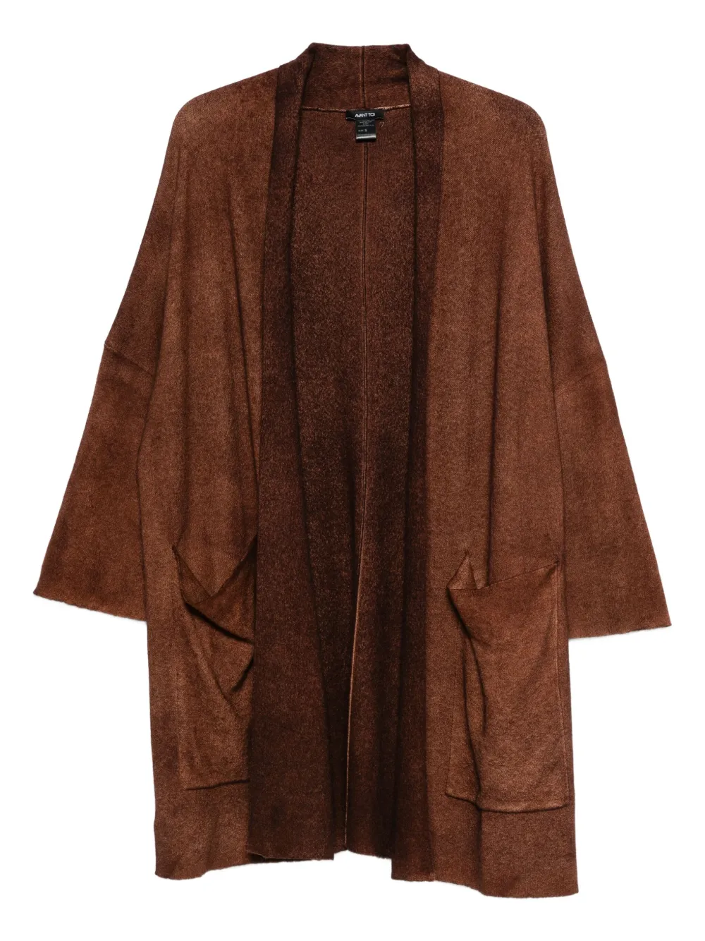 

Кашемировый кардиган-пальто с накладными карманами Avant Toi, коричневый
