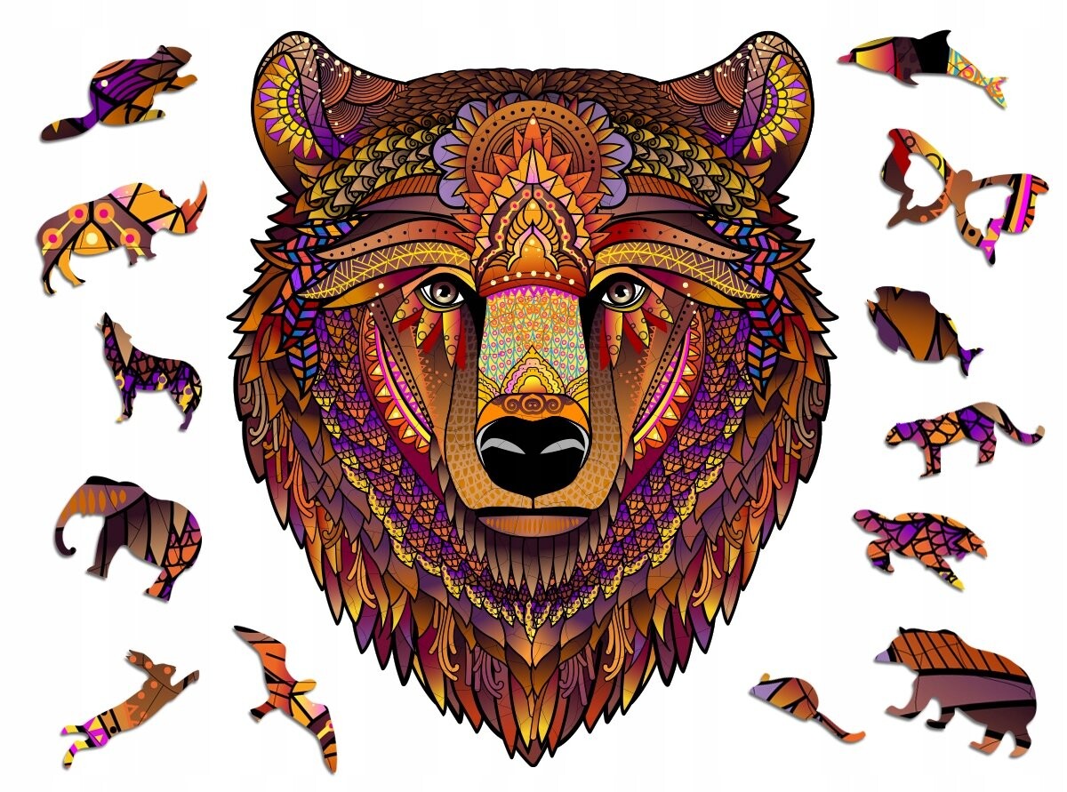 

Деревянный пазл премиум-класса 3D-пазл для взрослых Bear Xl Animals Adawoo — идеальный подарок на Рождество, День Рождения, Именины, День Святого Валентина