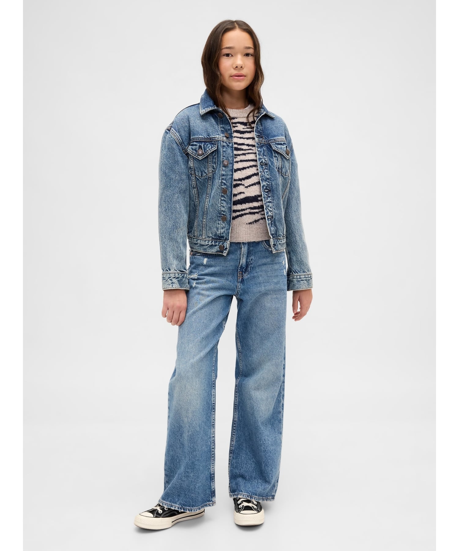 (K) Свитер свободного кроя с круглым вырезом (детский) GAP, TIGER