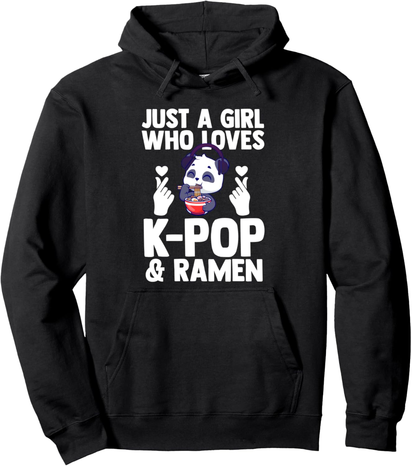 

Худи в корейском стиле «Просто девушка, которая любит K-Pop и рамен» K-Pop Merch & K-Pop Merchandise Gifts, черный