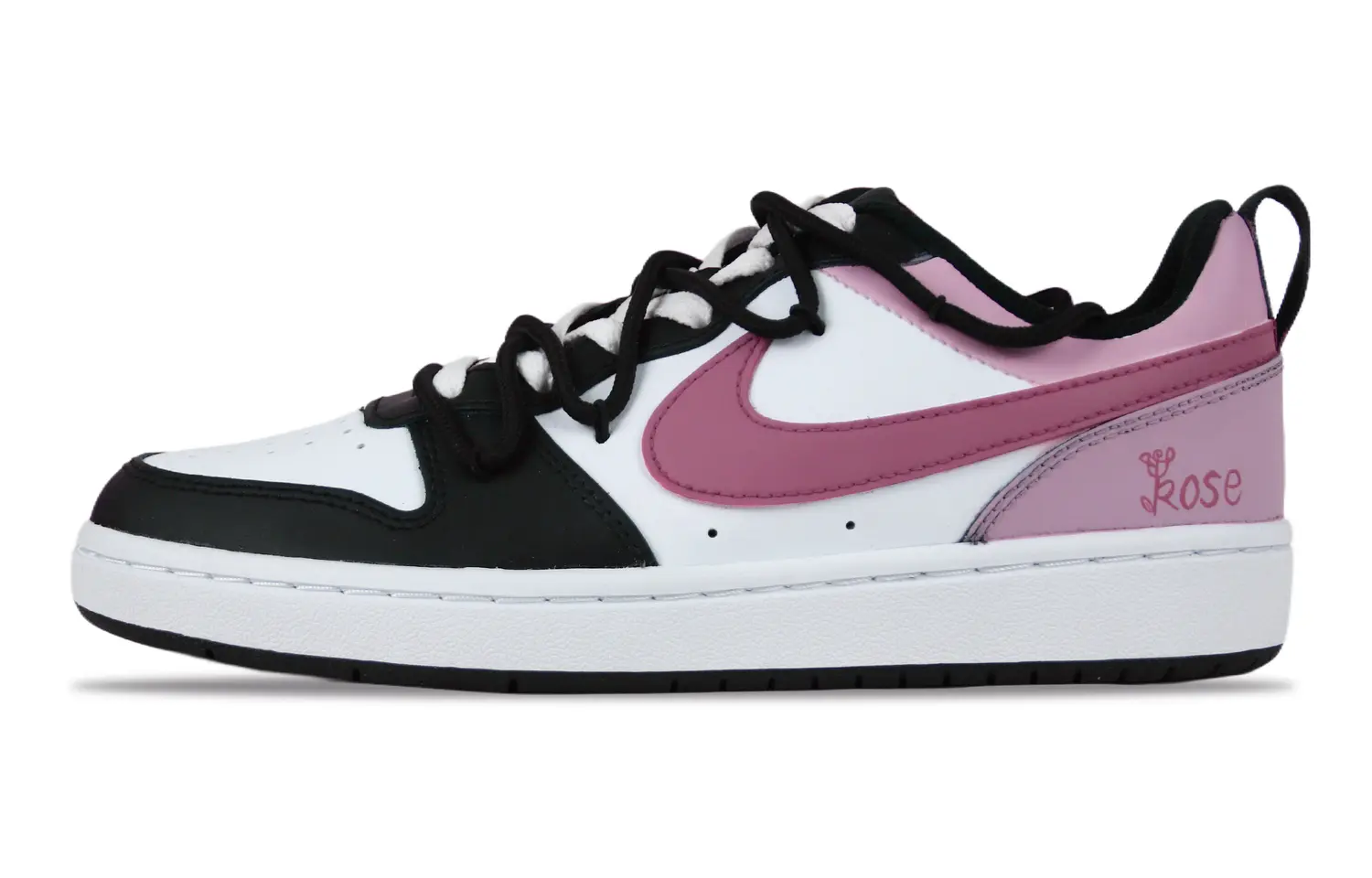 

Кроссовки Nike Court Borough Skateboard Shoes Women's Low-Top Black Pink, черный/розовый