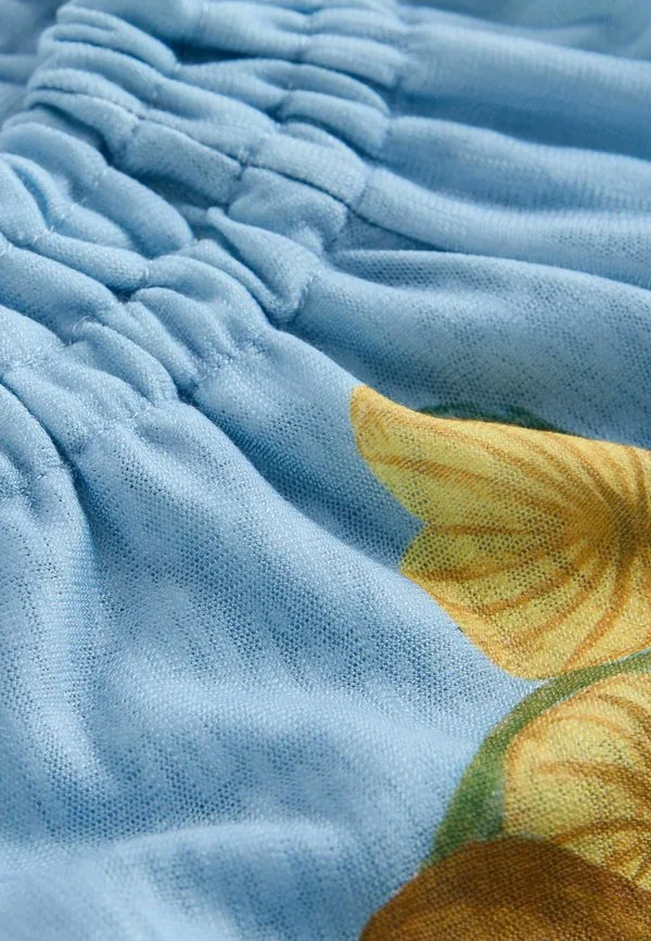 Топ с длинными рукавами и вырезом-лодочкой, стандартного кроя Next, Blue Floral Print — фото 2