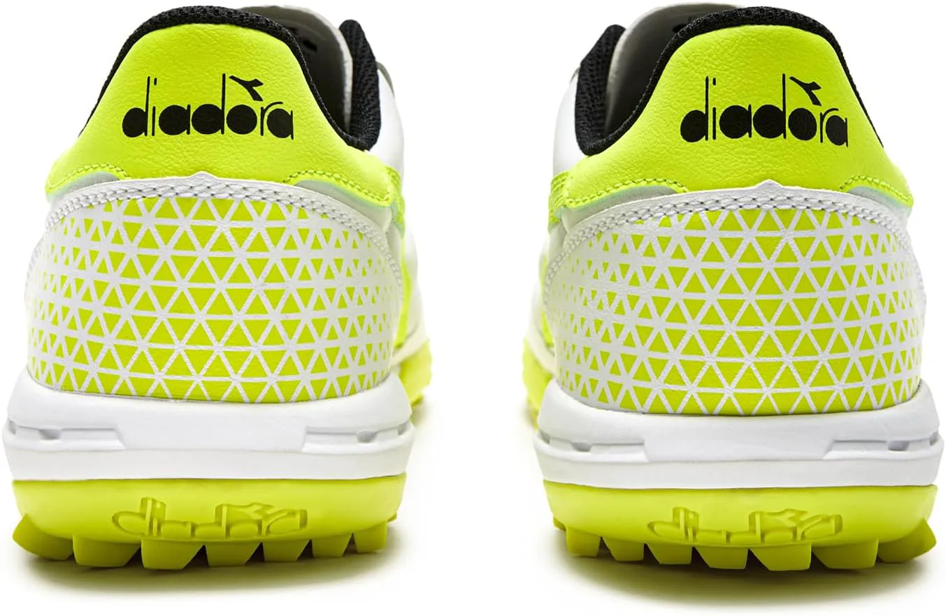Футбольные бутсы Diadora Calcetto LT для игры на искусственном газоне - натуральная кожа, улучшенная амортизация, резина с повышенной износостойкостью, искусственный газон, оптимальное сцепление и стабильность, белый/желтый — фото 3