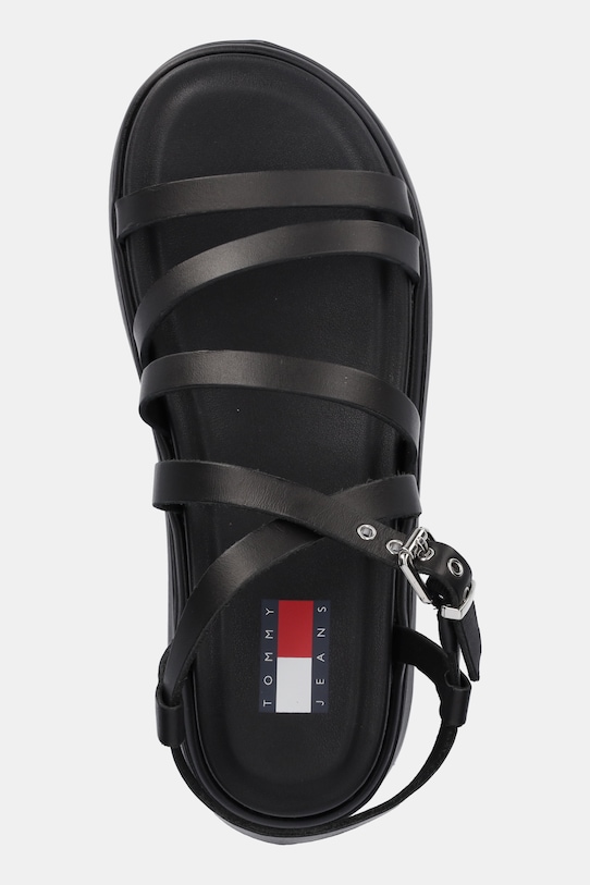 Кожаные сандалии Wedgy Strappy Sandal Tommy Jeans, черный — фото 4
