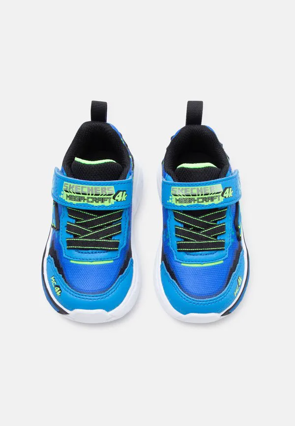 Низкие кроссовки mega scene Skechers, Blue/Black/Lime — фото 4