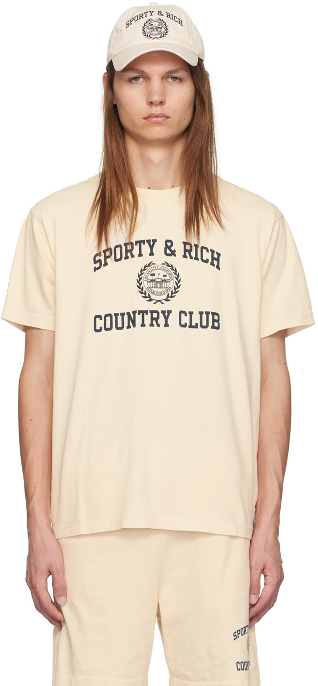 

Футболка с эмблемой университета цвета «Off-White» Sporty & Rich