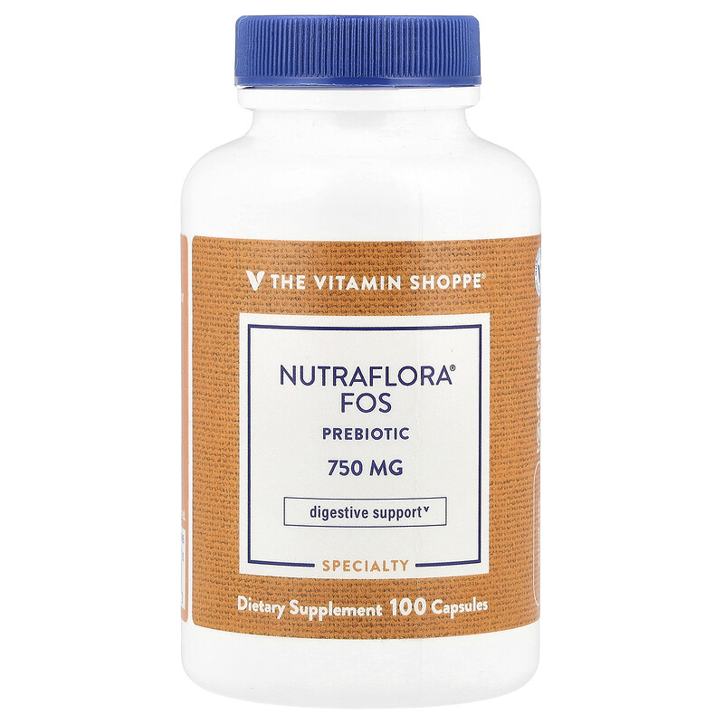 

The Vitamin Shoppe, Nutraflora FOS пробиотик, 750 мг, 100 капсул