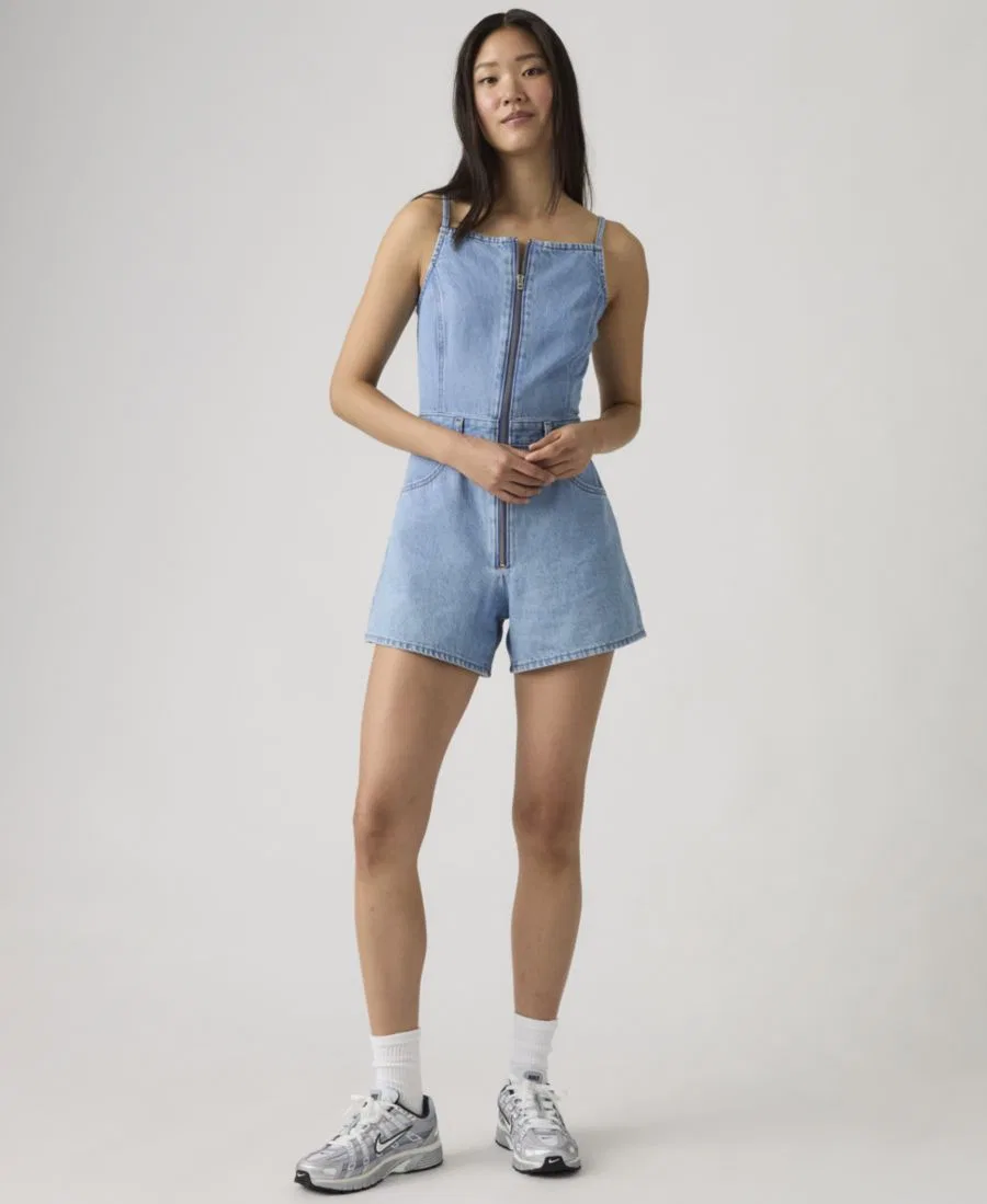 Женский хлопковый комбинезон премиум-класса с квадратным вырезом Levi'S — фото 2