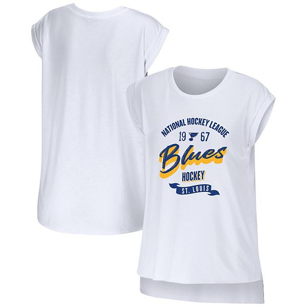 

Женская белая футболка St Louis Blues Domestic Wear By Erin Andrews