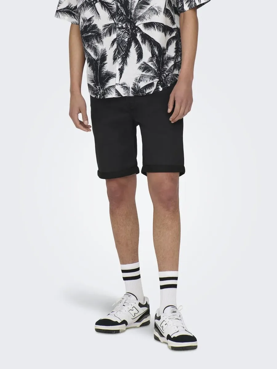 

Джинсовые шорты ONLY & SONS "ONSPLY LIGHT BLUE 5189 SHORTS DNM NOOS", черный