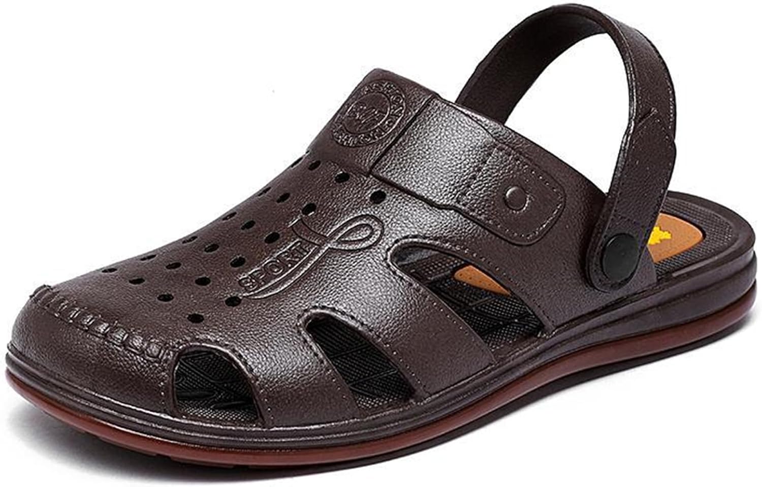 

Мужские летние повседневные сандалии Abborora с мягкой подошвой, противоскользящие, дышащие и удобные для пляжа, темно-коричневый