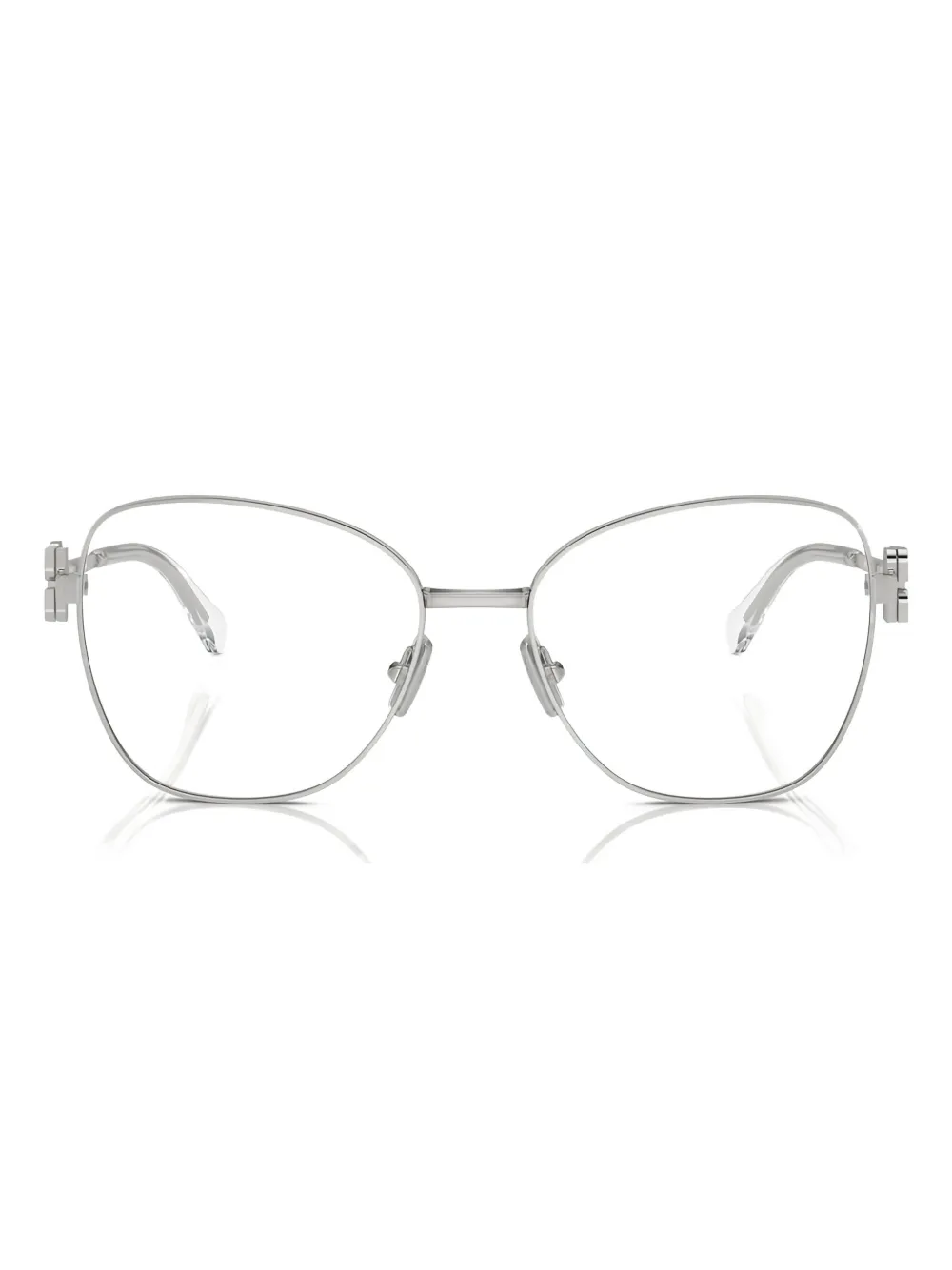 

Очки в форме «кошачий глаз» с декором на дужках Miu Miu, серебристый