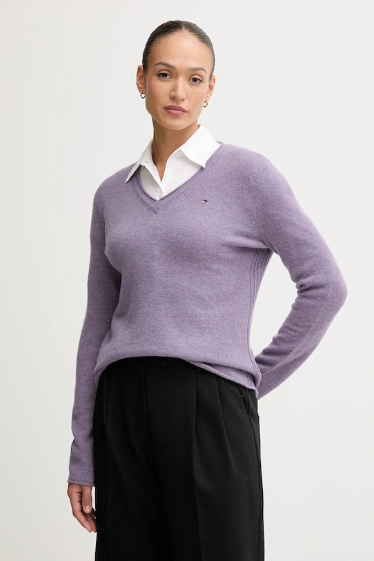 

Шерстяной свитер Tommy Hilfiger, фиолетовый