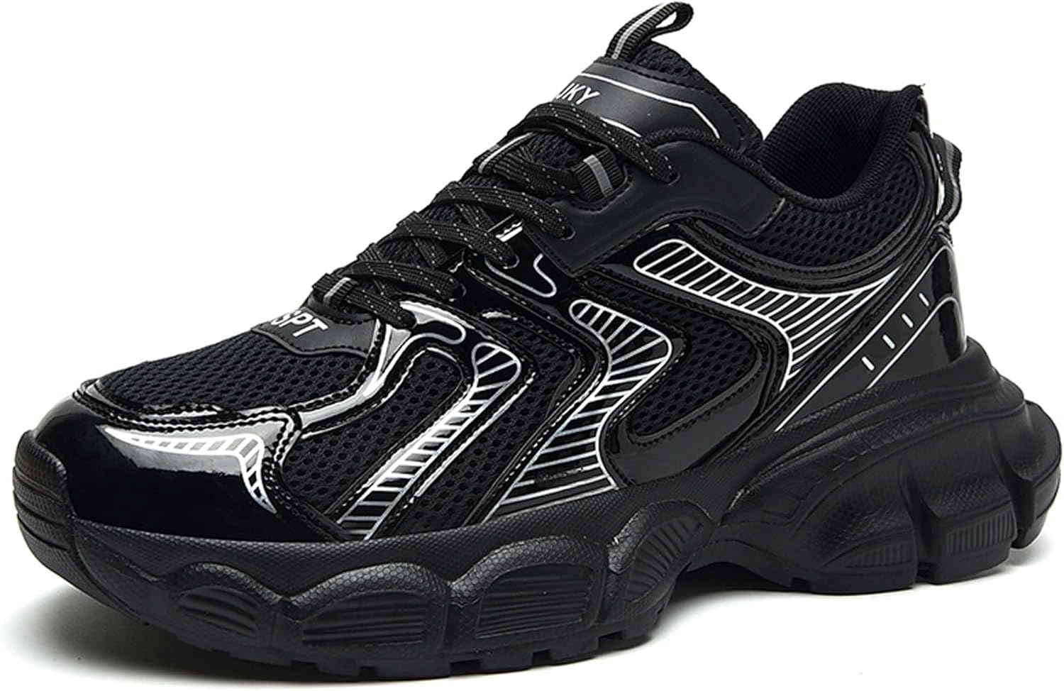 

Мужские кроссовки для бега высокие, с толстой подошвой, повседневные, уличная мода, для прогулок, тренировок на улице, джоггинга, тенниса Dzbajrqm, черный