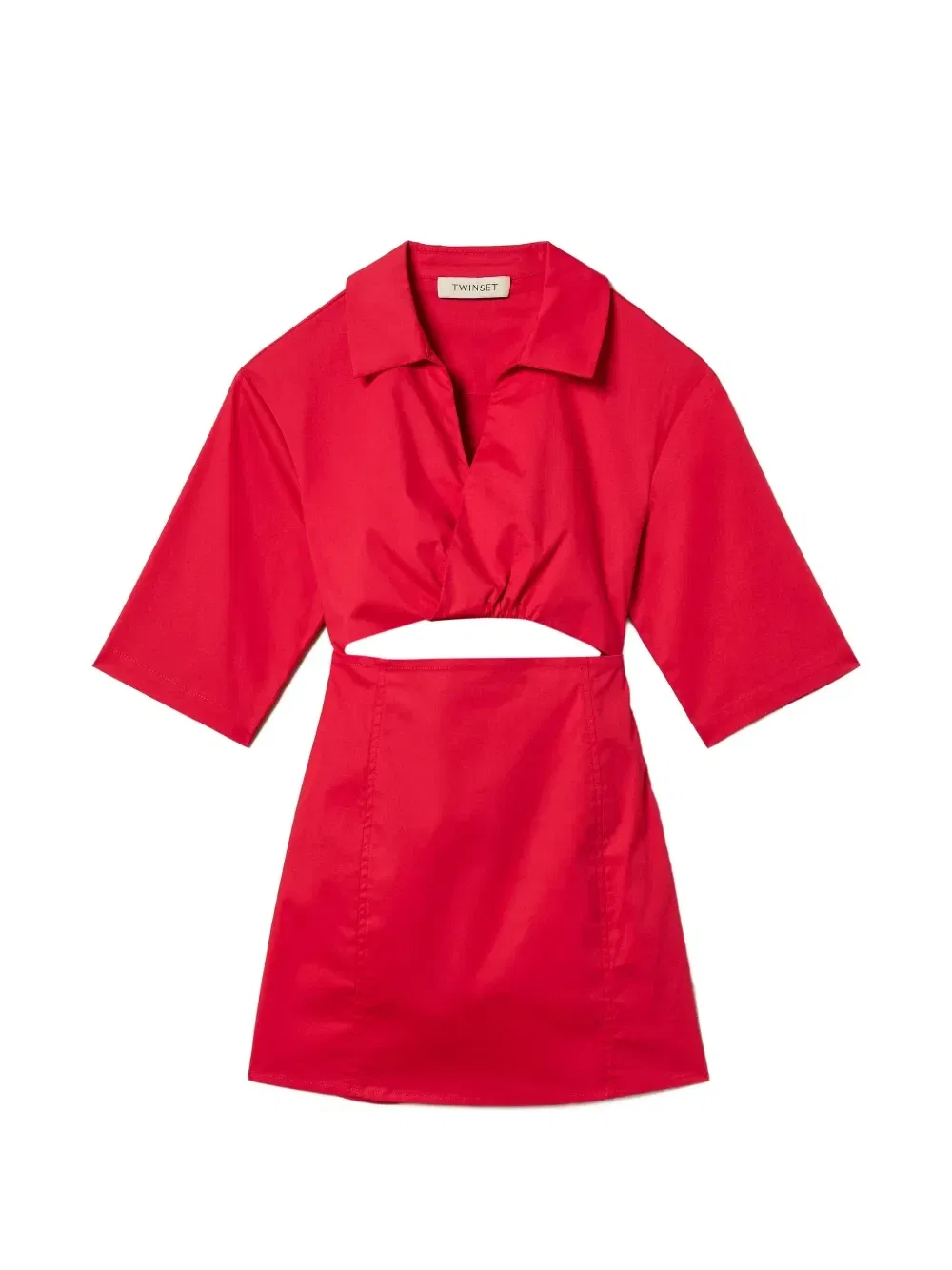 Поплиновое платье с вырезами Twinset Kids, красный