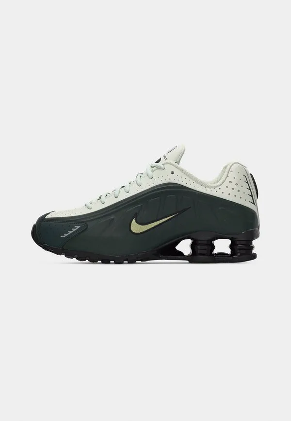 Кроссовки shox r4 унисекс Nike Sportswear, Black Spruce/Olive Aura/Spruce Aura/Black — фото 2