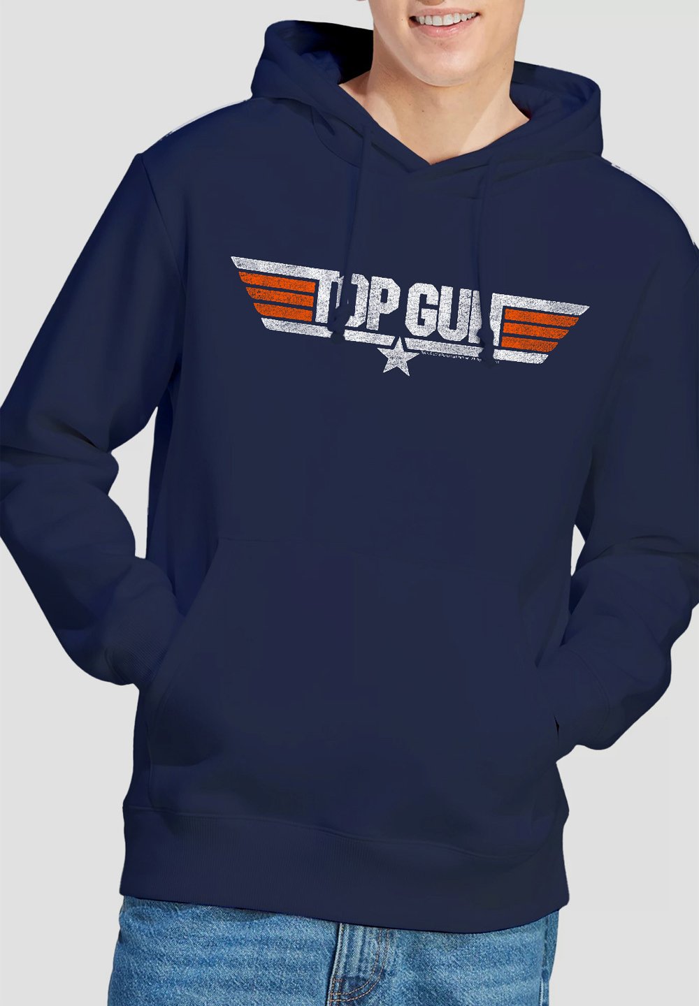 

Толстовка с капюшоном TOP GUN DISTRESSED LOGO Cotton Soul, темно-синий