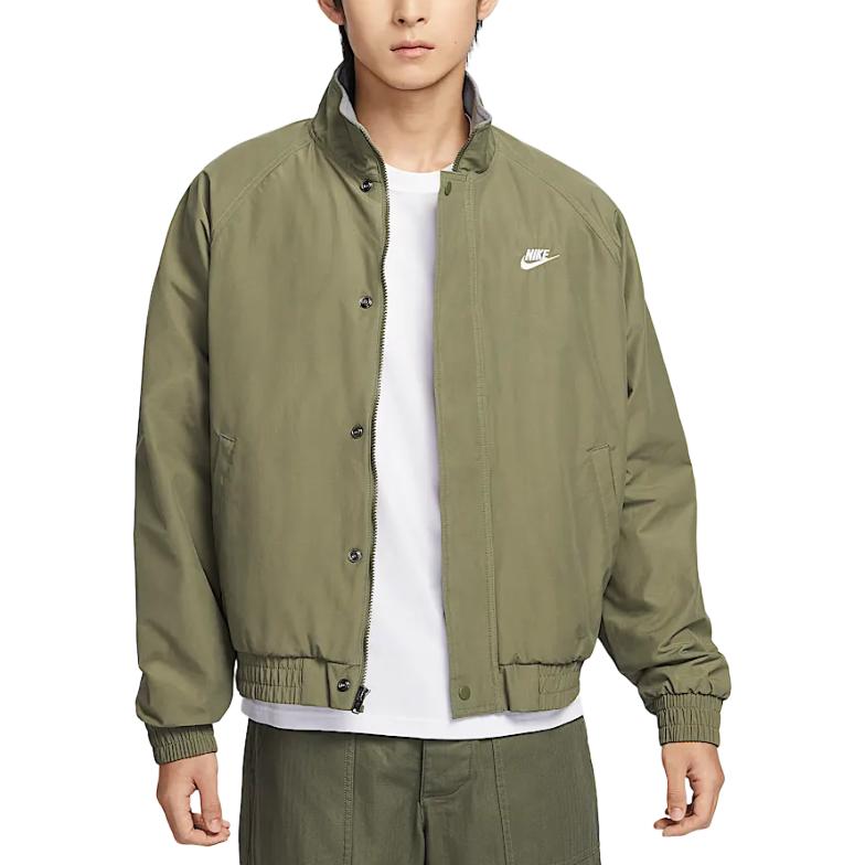 Nike Клубная куртка мужская средняя оливково-зеленая с белым, Medium Olive Green/White — фото 3