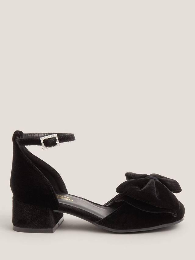 

Детские туфли на каблуке с бархатным бантом Monsoon, Black