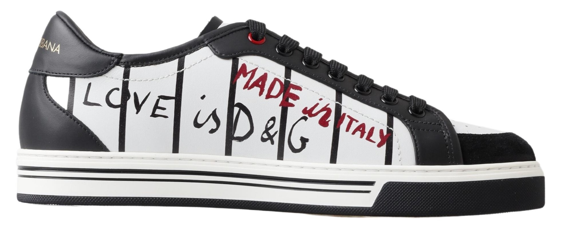 

Низкие однотонные кожаные кеды Dolce & Gabbana, черно-белый