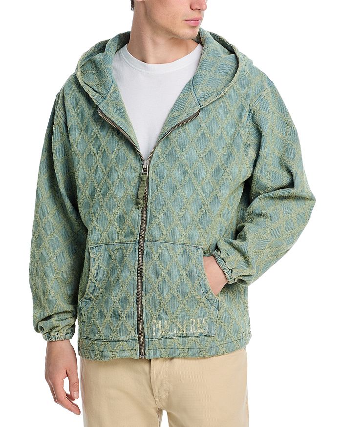 

Джемпер с молнией Regular Fit из жаккарда с алмазным узором Pleasures, зеленый