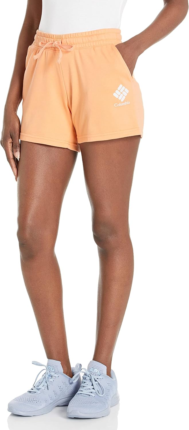 

Женские шорты Columbia Trek French Terry, Peach/White Stacked Logo