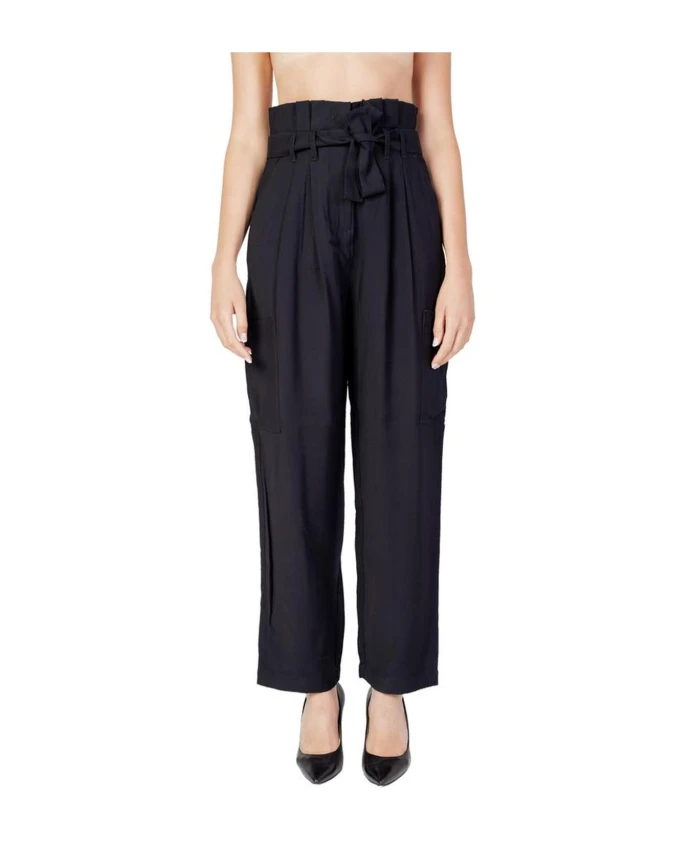 

Черные брюки из вискозной смеси стандартного размера Vila, черный