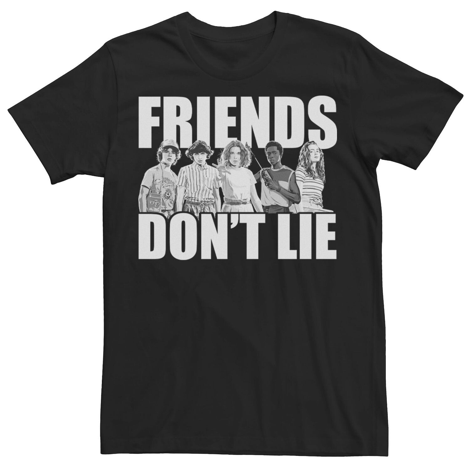 

Мужская футболка Netflix Stranger Things Friends Don't Lie Group Shot Licensed Character