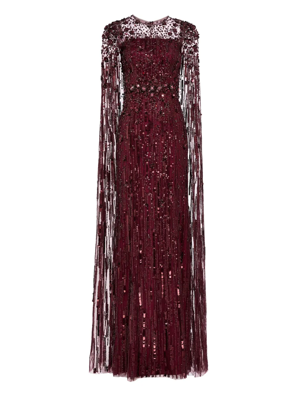 

Платье макси Ruby с пайетками и кейпом Jenny Packham, фиолетовый