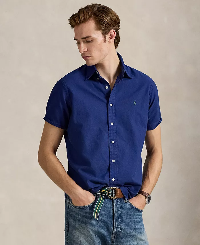 

Мужская оксфордская рубашка с предварительной окраской ткани Polo Ralph Lauren, синий
