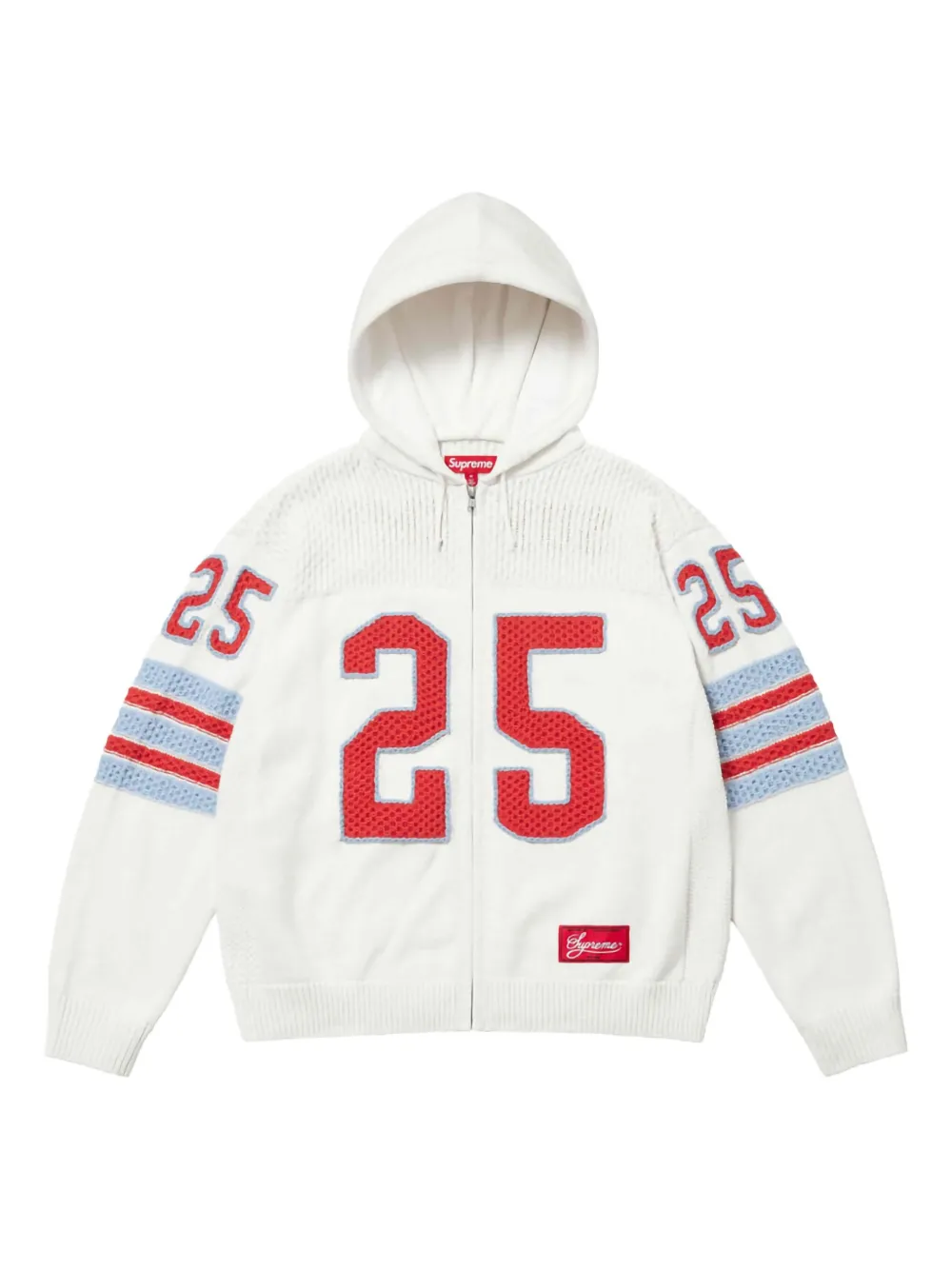 

Худи Sport SS 25 - White на молнии Supreme, белый