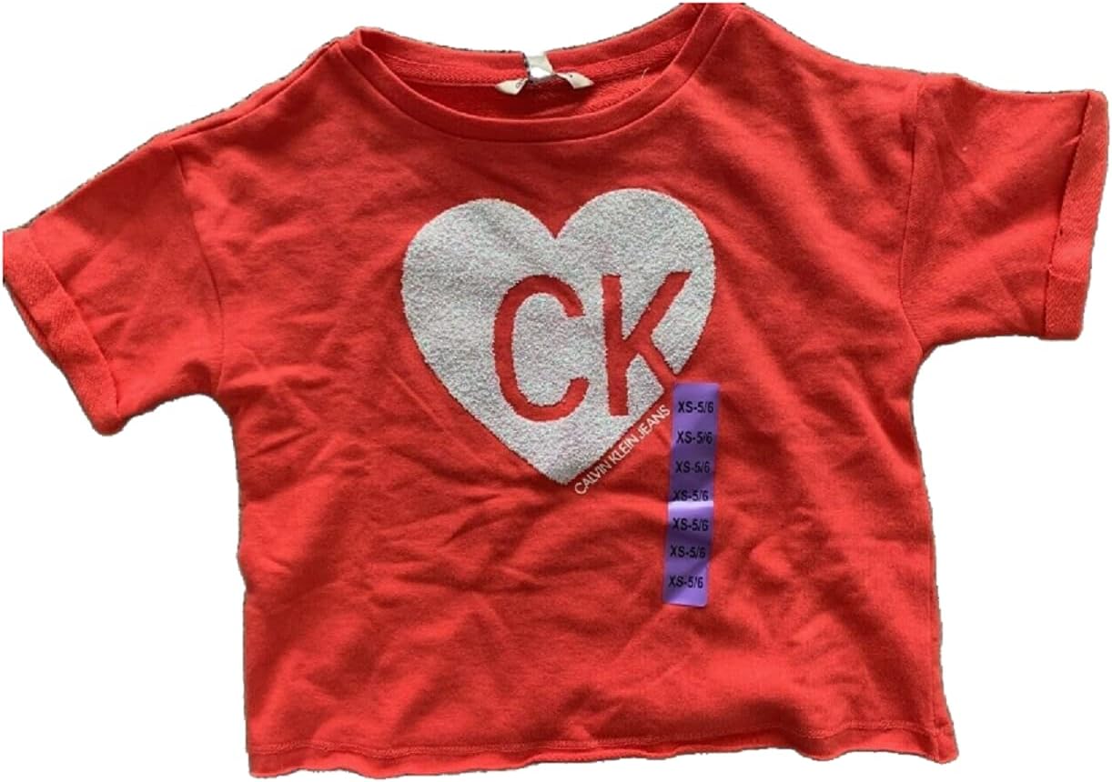 

Махровый топ с короткими рукавами для девочек Calvin Klein Kids, Dark Coral