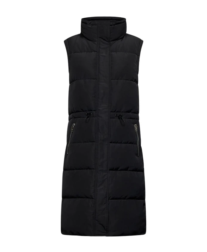 

Длинный стеганый жилет с поясом Silvian Heach, черный