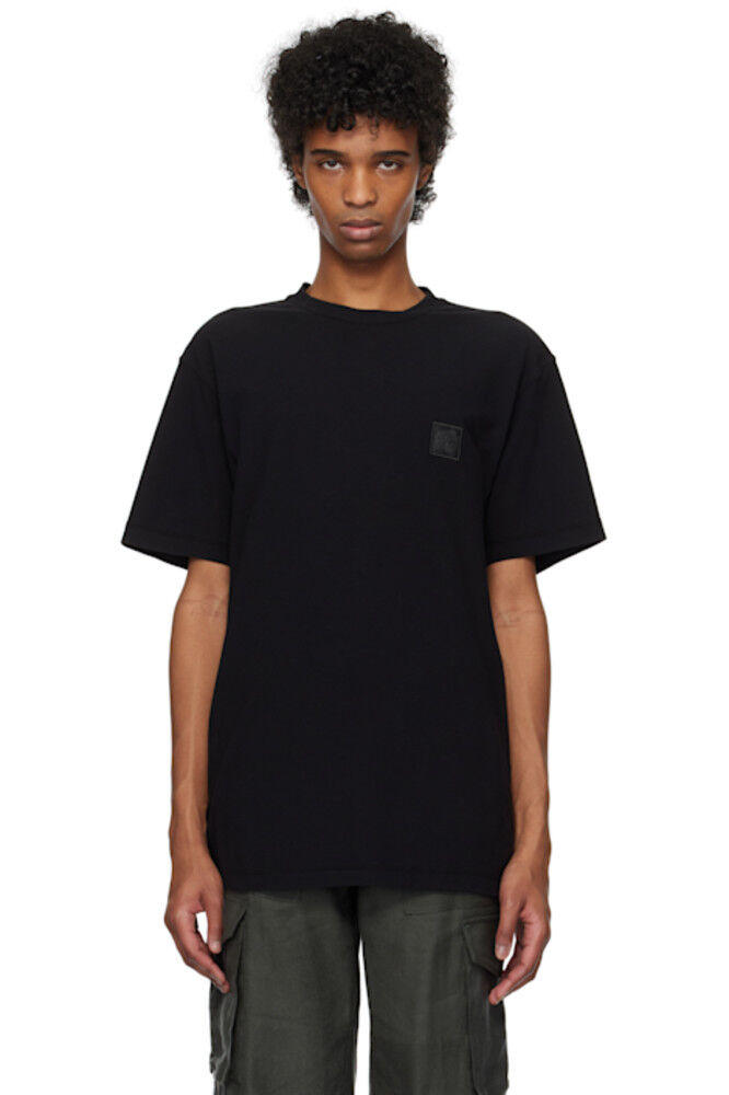

Черная футболка, окрашенная в готовом виде Stone Island